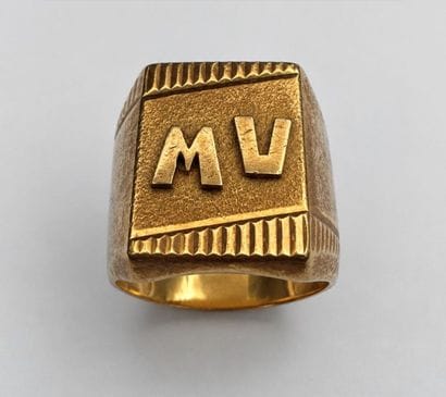 Chevalière or 18k monogrammée 13,1 gr