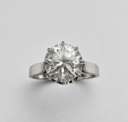Solitaire or gris oxyde de zirconium 3,4...
