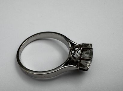 Solitaire or gris oxyde de zirconium 3,4...