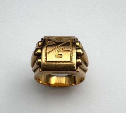 Chevalière homme or 18k 
12gr