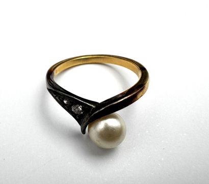 Bague vermeil et perles 1,8 g brut env 
taille...