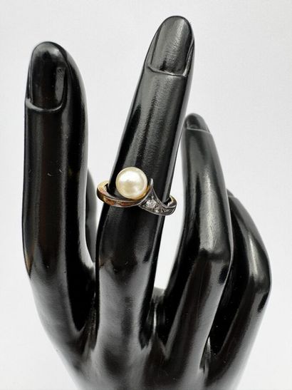 Bague vermeil et perles 1,8 g brut env 
taille...