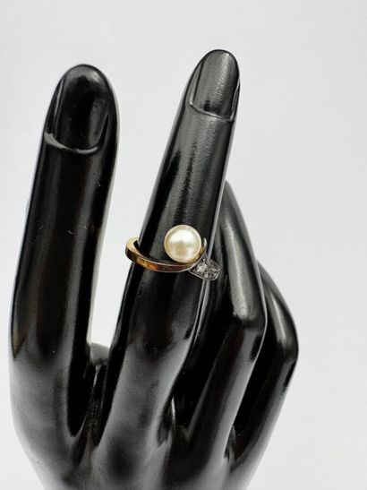 Bague vermeil et perles 1,8 g brut env 
taille...