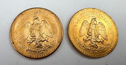 Deux pièces de 50 pesos or 1947