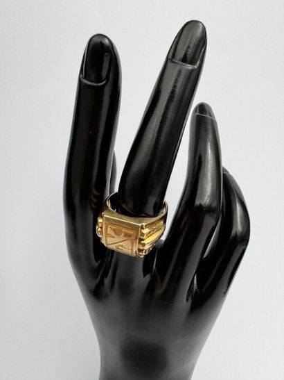 Chevalière homme or 18k 
12gr