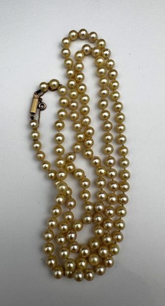 Collier de perles de culture, fermoir or...