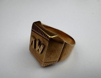 Chevalière or 18k monogrammée 13,1 gr