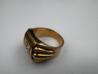 Chevalière homme or 18k 
12gr