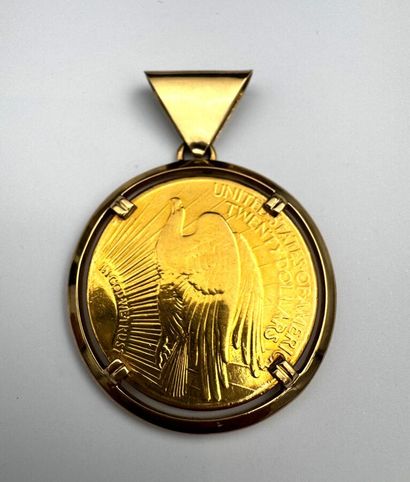 20 $ US or monté en pendentif or 42,6 g