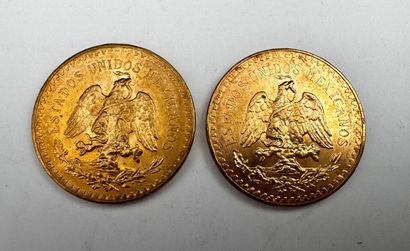 Deux pièces de 50 pesos or 1947