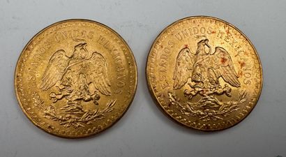 Deux pièces de 50 pesos or 1947