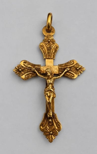 Croix en or 18 d 2,7 g net environ. Époque...
