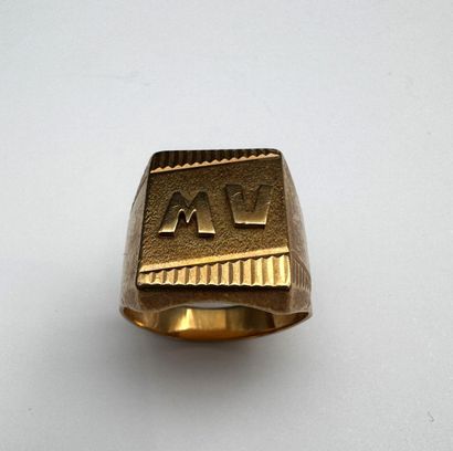 Chevalière or 18k monogrammée 13,1 gr