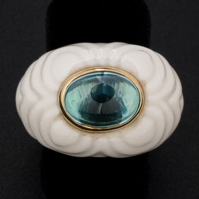 BULGARI CHANDRA 
Bague Jonc céramique, blanche,...