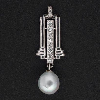 Pendentif moderniste diamants taille brillant,...