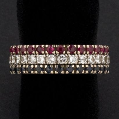 Alliance triple diamants taille brillants,...