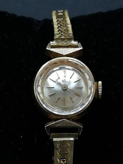 Montre de dame boitier or et bracelet en...