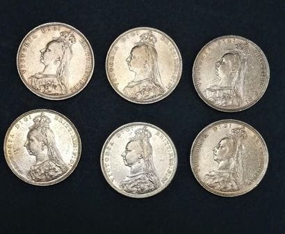 6 pièces Souverain, Victoria Jubilé (1888,...