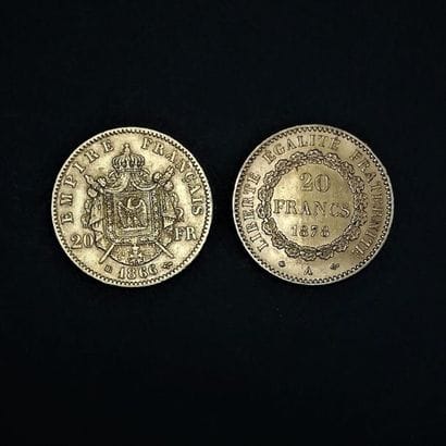 2 pièces de 20 Fr or 
