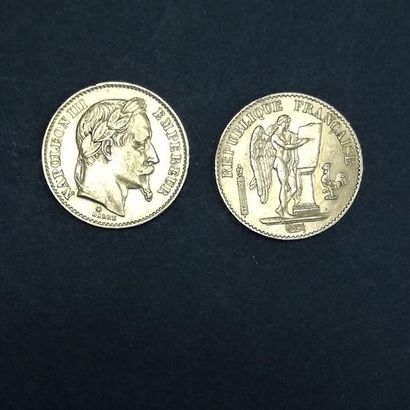 2 pièces de 20 Fr or 