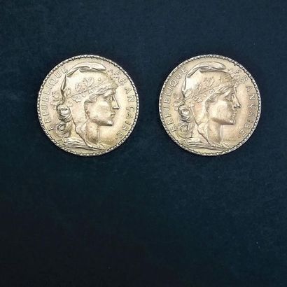 2 pièces de 20 fr or 