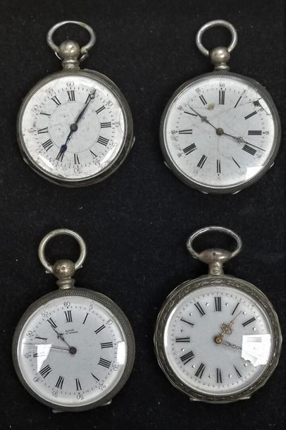 4 Montres de gousset en argent, L'état de...