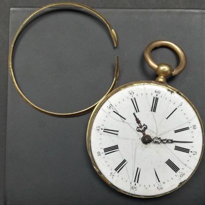 Montre de gousset en or - cadran émaillé...