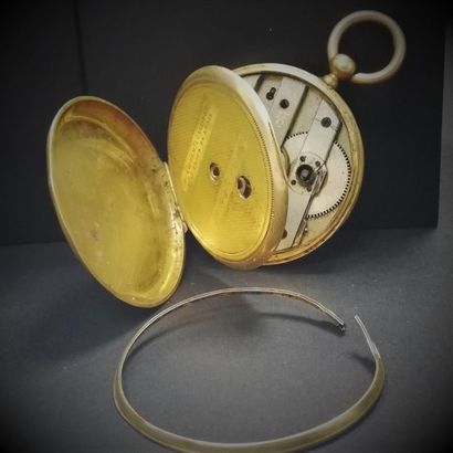 Montre de gousset en or - cadran émaillé...