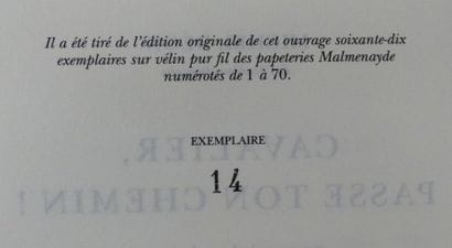 DÉON (Michel). CAVALIER, PASSE TON CHEMIN !...