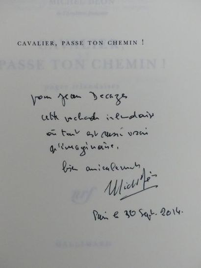 DÉON (Michel). CAVALIER, PASSE TON CHEMIN !...