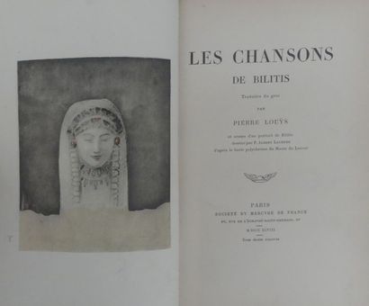 LOUS (Pierre). LES CHANSONS DE BILITIS. Paris,...