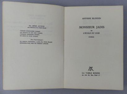 BLONDIN (Antoine). MONSIEUR JADIS ou l'École...