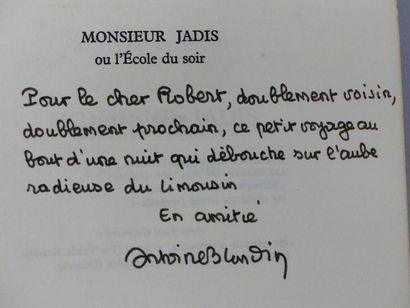 BLONDIN (Antoine). MONSIEUR JADIS ou l'École...