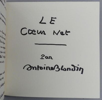 BLONDIN (Antoine). LE COEUR NET. Sans lieu...