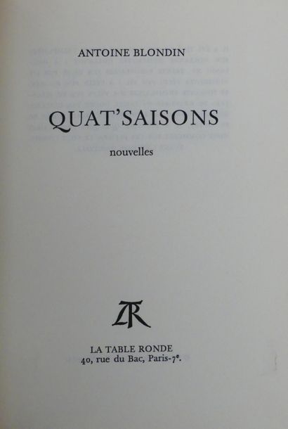 BLONDIN (Antoine). QUAT' SAISONS. Nouvelles....