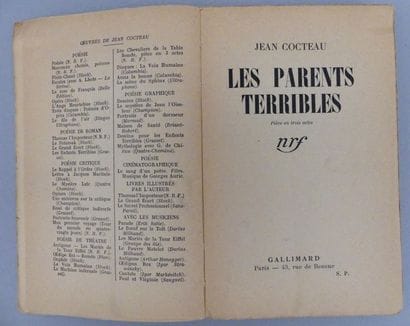 COCTEAU (Jean).	LES PARENTS TERRIBLES. Pièce...