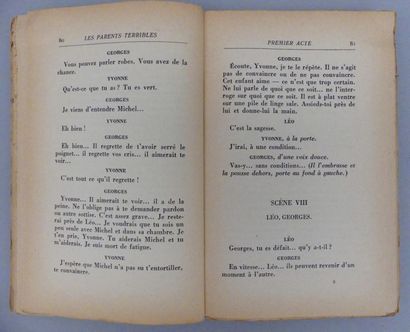 COCTEAU (Jean).	LES PARENTS TERRIBLES. Pièce...