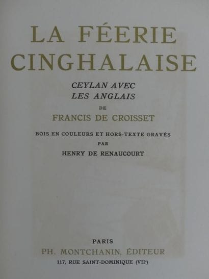 CROISSET (Francis de). LA FÉERIE CINGHALAISE....