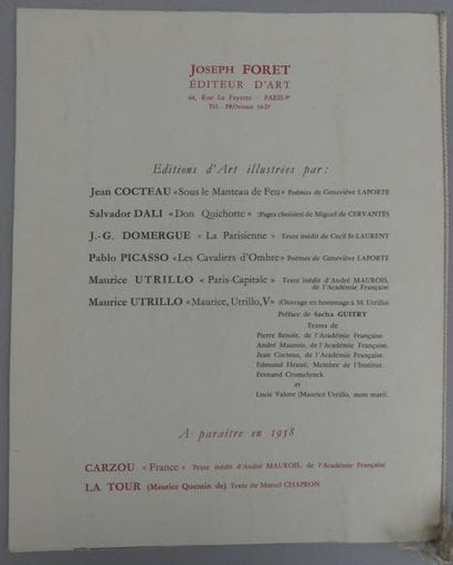 [DALI (Salvador)]. HISTOIRE D'UN GRAND LIVRE :...
