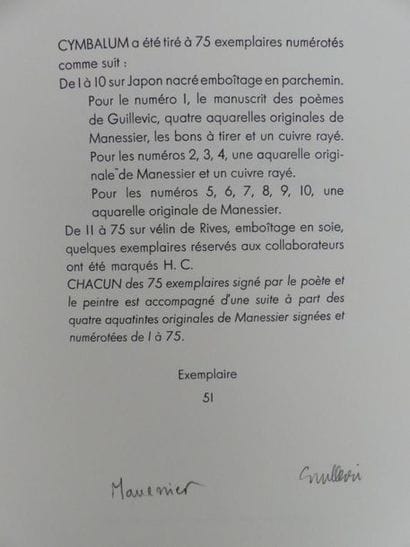 GUILLEVIC. CYMBALUM. Le Vent d'Arles, 1973....