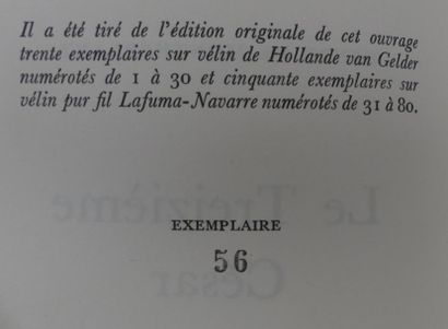 MONTHERLANT (Henry de). LE TREIZIÈME CÉSAR....