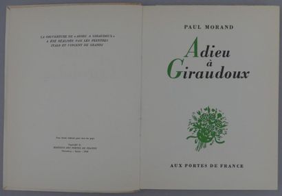 MORAND (Paul). ADIEU À GIRAUDOUX. Aux Portes...