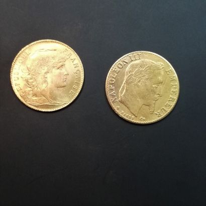 Deux Pièces de 10 fr or