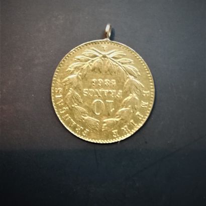 Pièce de 10 fr or monté en pendentif 

Poids...