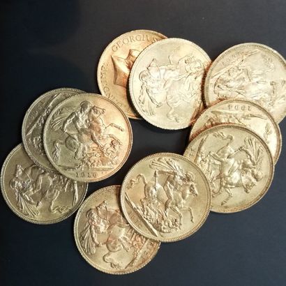10 Pièces Souverains or
