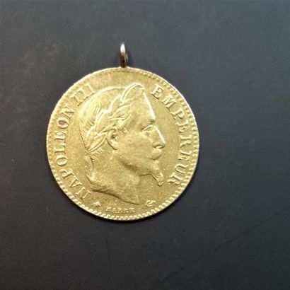 Pièce de 10 fr or monté en pendentif 

Poids...