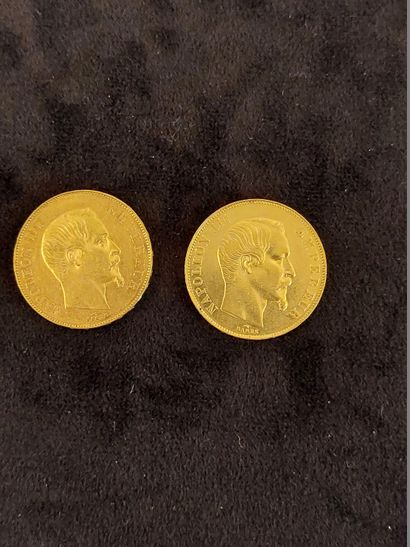 2 coins of 50 Fr gold Napoleon III from ...