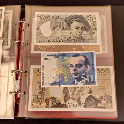 A binder of French banknotes including 17...