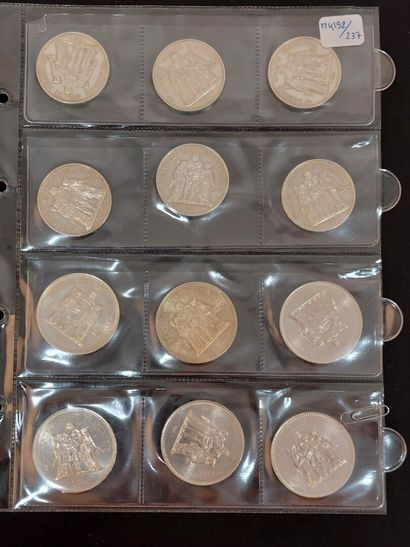 A batch of 10 Fr and 50 Fr silver coins
