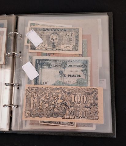 A binder of 46 banknotes of the former French...